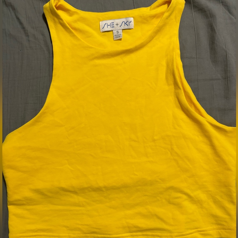 yellow crop top